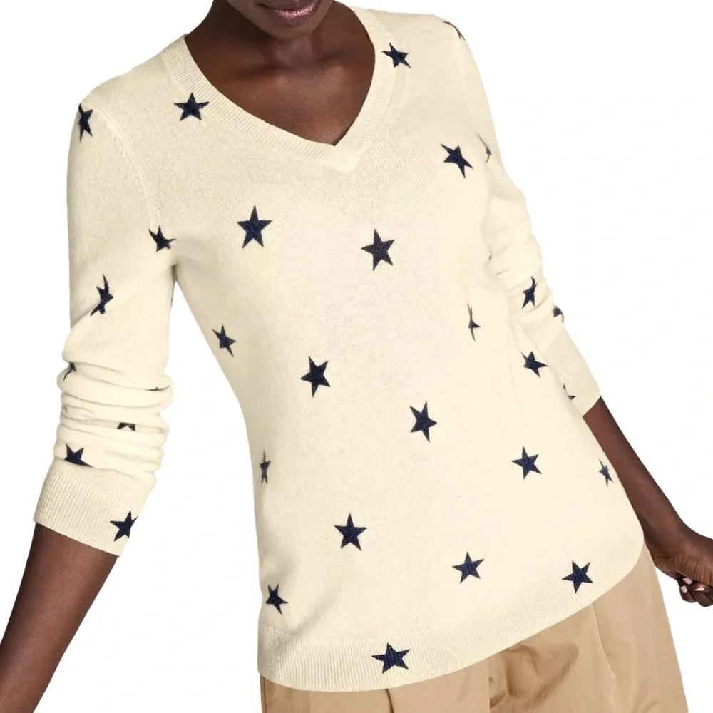 Charter Club - 100% Cashmere Star Sweater - Picture 1 of 7